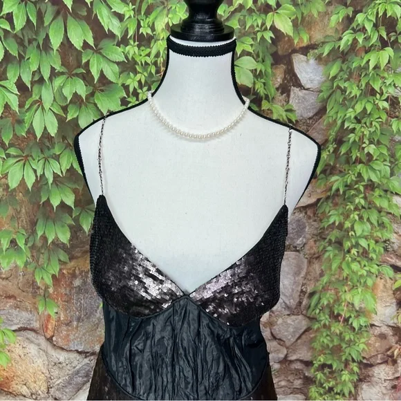 VINTAGE NICOLE MILLER SIGNATURE Y2K Whimsigoth Taffeta Dress, 6 - Picture 4 of 16